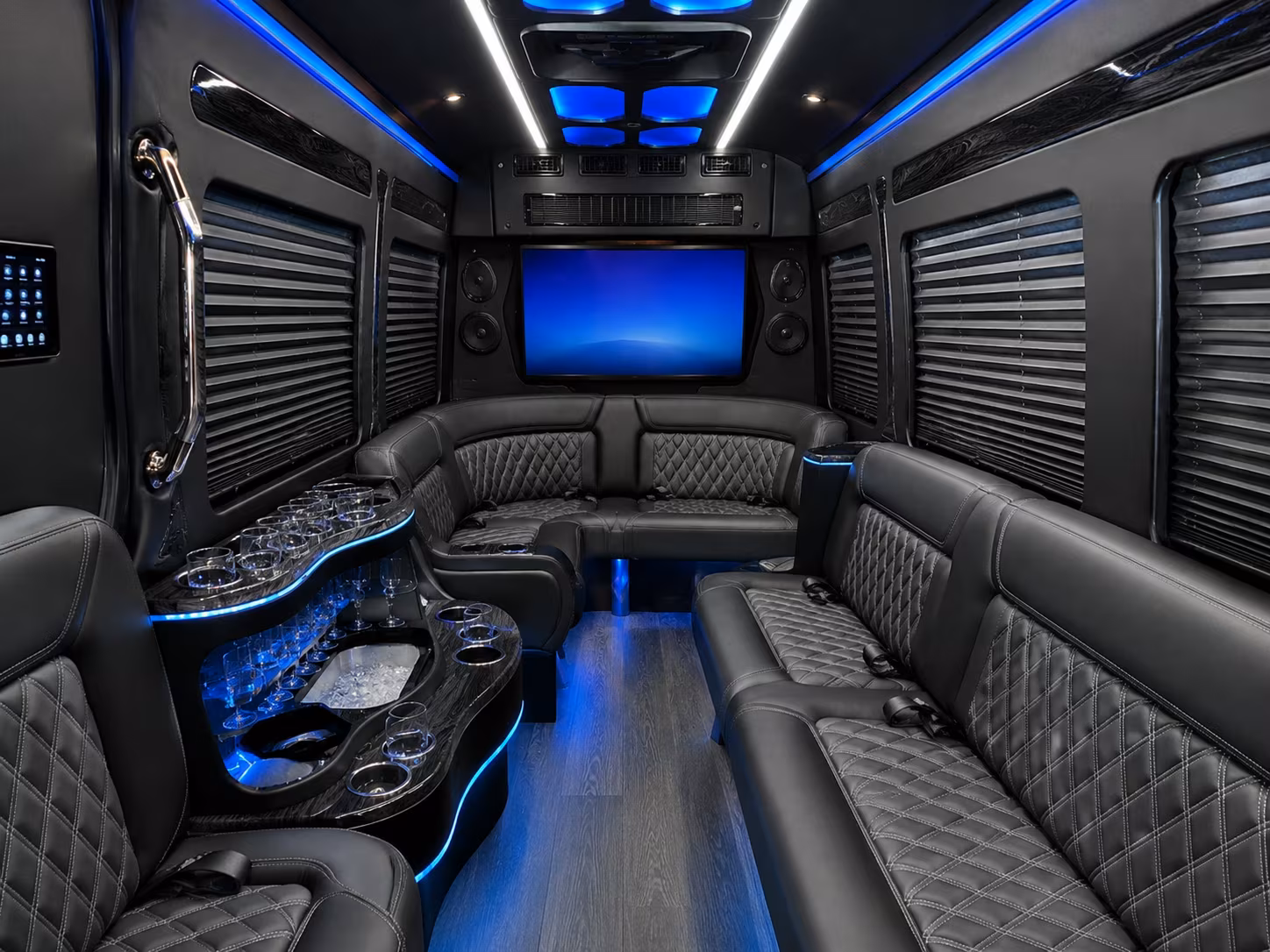 spokane valley 50 passenger party bus interior